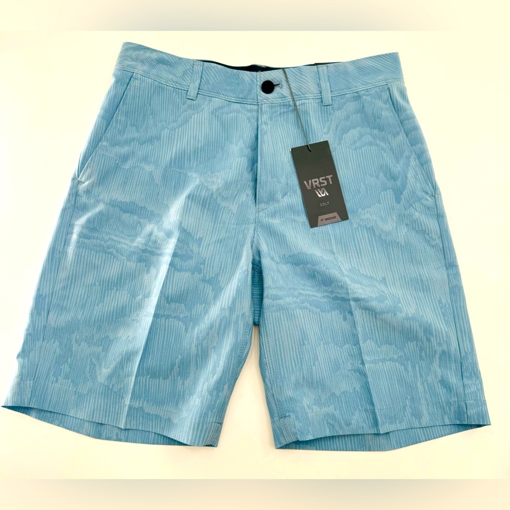 VRST Golf Shorts Size 30W Desert Lines Blue Slate NEW Stretch Men’s Chino Dry